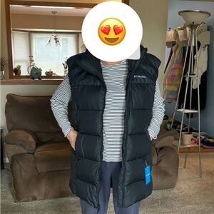 Columbia Black Puffect Mid Vest New With Tags NWT